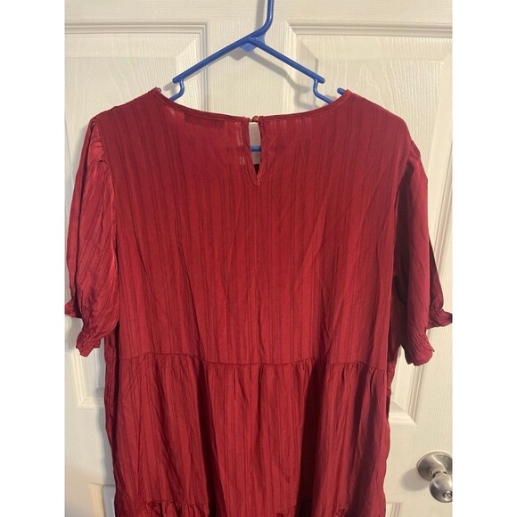PRETTYGARDEN CHIC Summer Casual Boho Dress Size XL Wine Red New With Tag - Picture 7 of 9